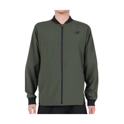 New Balance Green Logo Printed Zip-Up Jacket Long Sleeve MJ31017-KOU