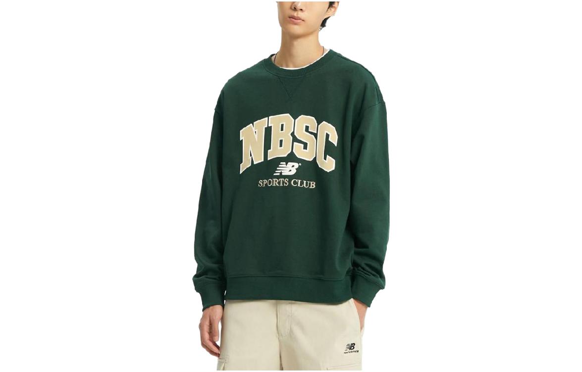 New Balance Green Loose Fit Letter Print Crewneck Sweatshirt NBNCD31813-62