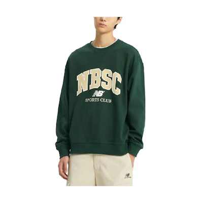 New Balance Green Loose Fit Letter Print Crewneck Sweatshirt NBNCD31813-62
