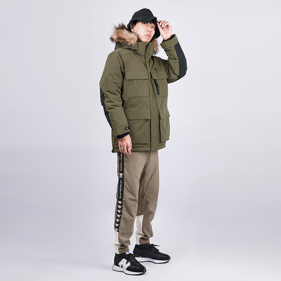 Shop 新百伦绿色中长款羽绒服冬季休闲外套 NPA46021-KH