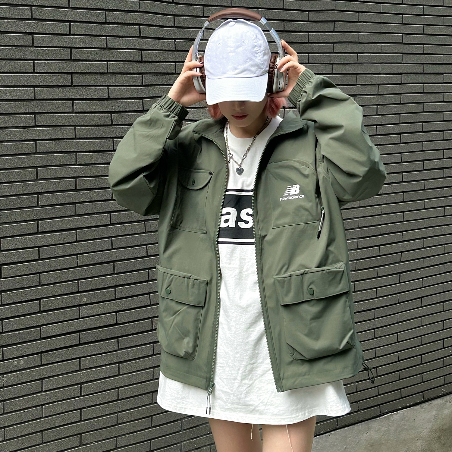 Purchase ニューバランス グリーン アウトドア ユーティリティ ワークウェア 多機能ポケットジャケット AMJ31322-DON