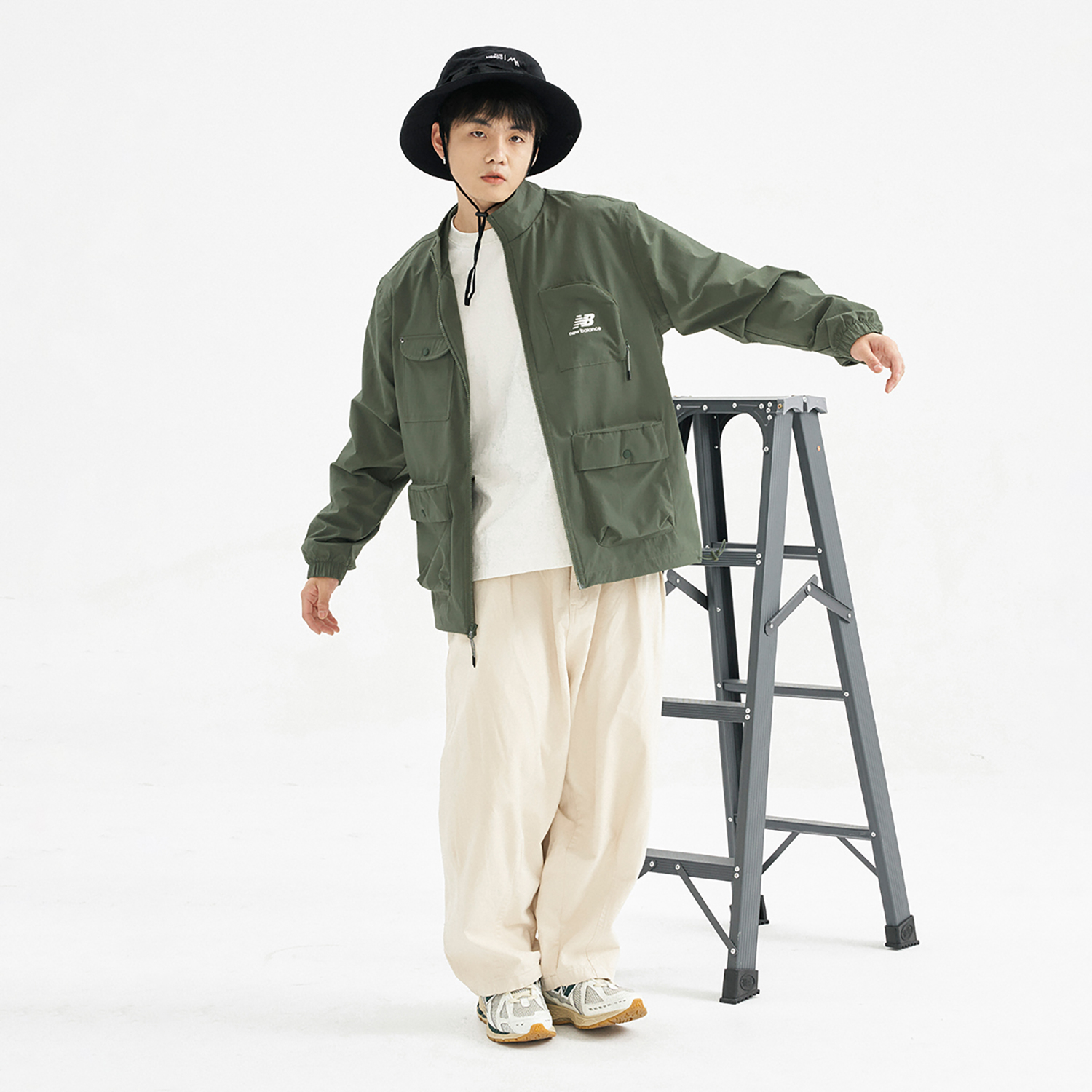 Details for ニューバランス グリーン アウトドア ユーティリティ ワークウェア 多機能ポケットジャケット AMJ31322-DON