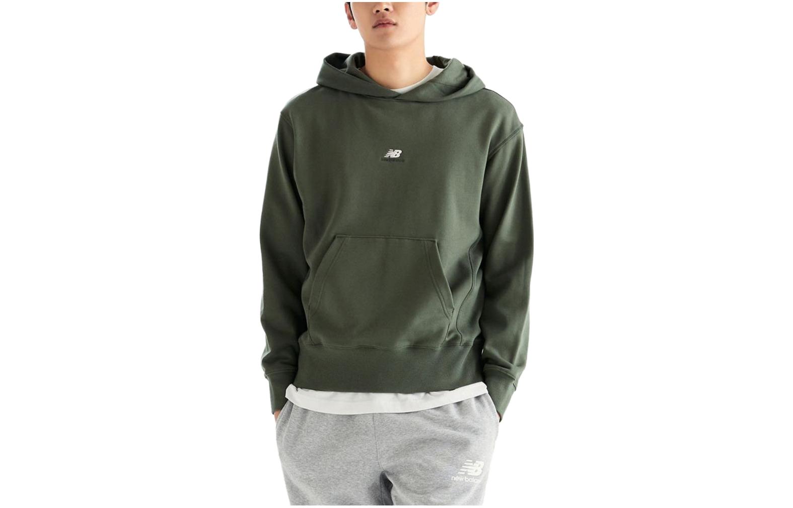 New Balance Green Oversized Hoodie with Logo Print NBN0D4S011-40