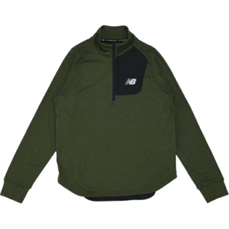 New Balance Green Retro Logo Print Long-Sleeve Sweatshirt MT23252-KMU