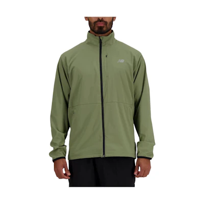 New Balance Green Stretch Woven Zip-Up Jacket with Logo MJ41062D-EK