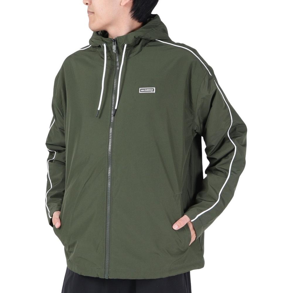 New Balance Green Striped Zip-Up Hoodie Jacket MJ33537K-OU