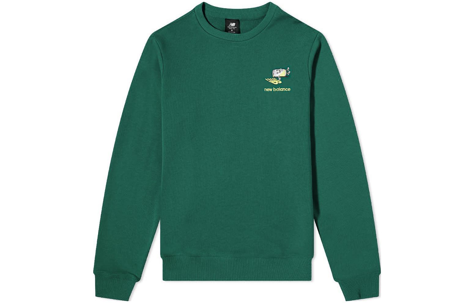 New Balance Green Sweatshirt with Logo Embroidery & Cartoon Graphic MT13572-NWG