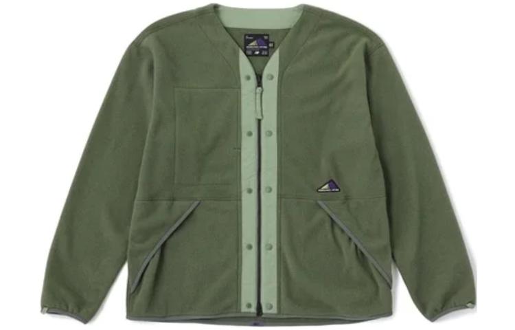 New Balance Green V-Neck Colorblock Logo Zip-Up Fleece Jacket JMJL2056-DRC