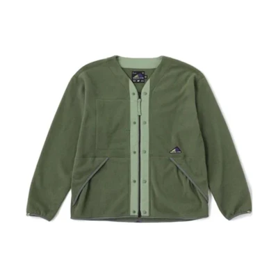 New Balance Green V-Neck Colorblock Logo Zip-Up Fleece Jacket JMJL2056-DRC