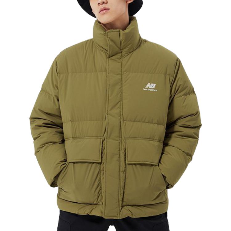 Purchase New Balance Green Winter Down Jacket with Logo and Large Pocket. AMJ14309-OV