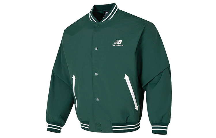 New Balance Green Woven Baseball Collar Casual Jacket AMJ33362-NWG 圖 2