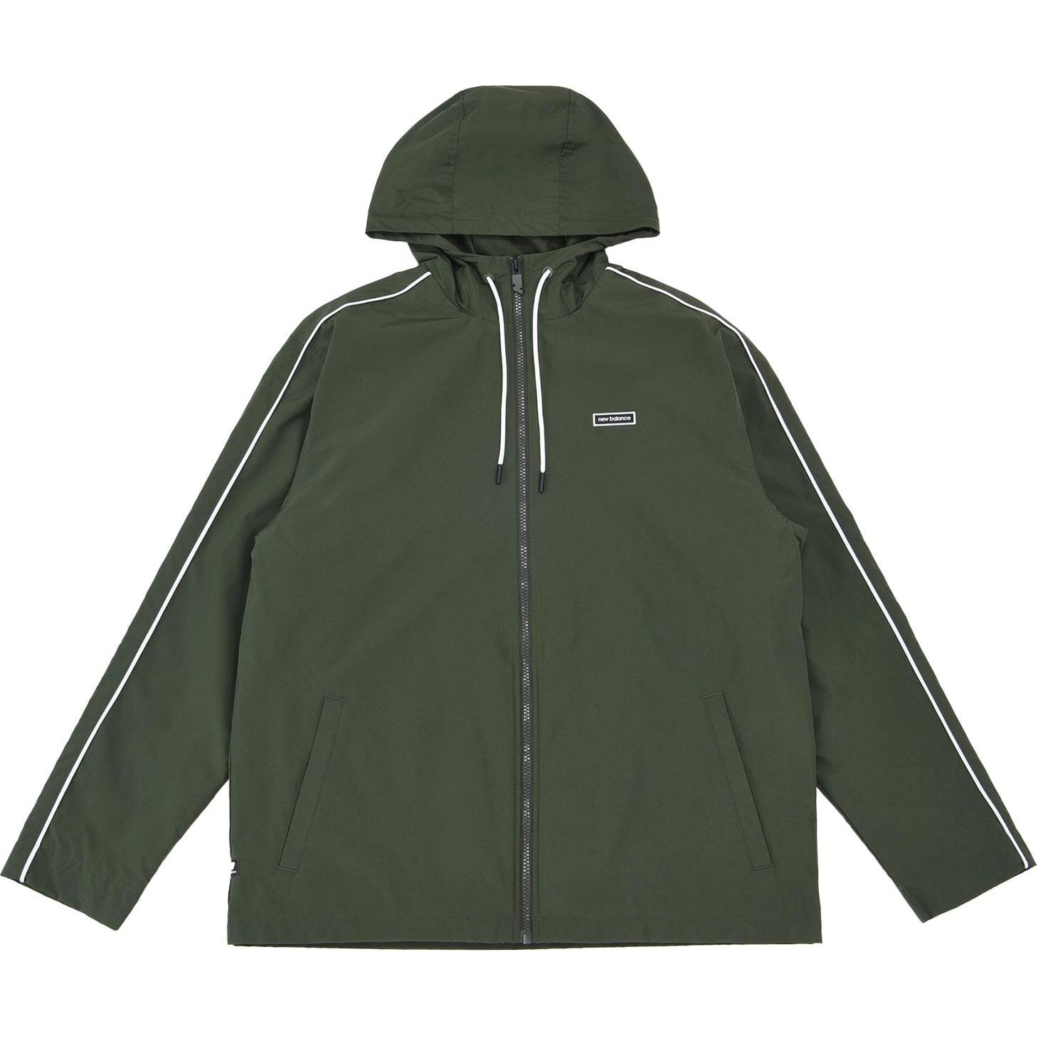 New Balance Green Zip Hoodie Jacket with Logo and Long Sleeves AMJ33505-KOU
