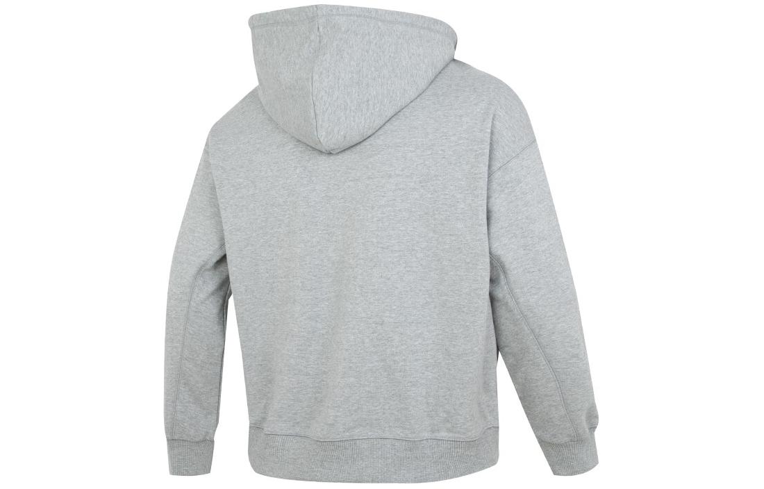 Lookbook 新百伦灰色字母印花透气跑步针织连帽夹克 AMJ41311-GHM