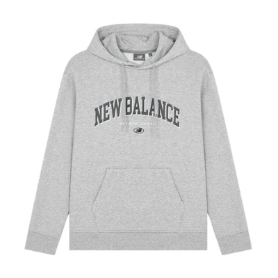 New Balance Grey Casual Letter Print Hoodie Unisex Style 5CC17141-GR