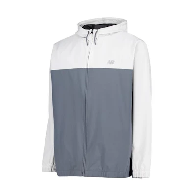 New Balance Grey Colorblock Zip Running Jacket with Hoodie MJ41018-GT