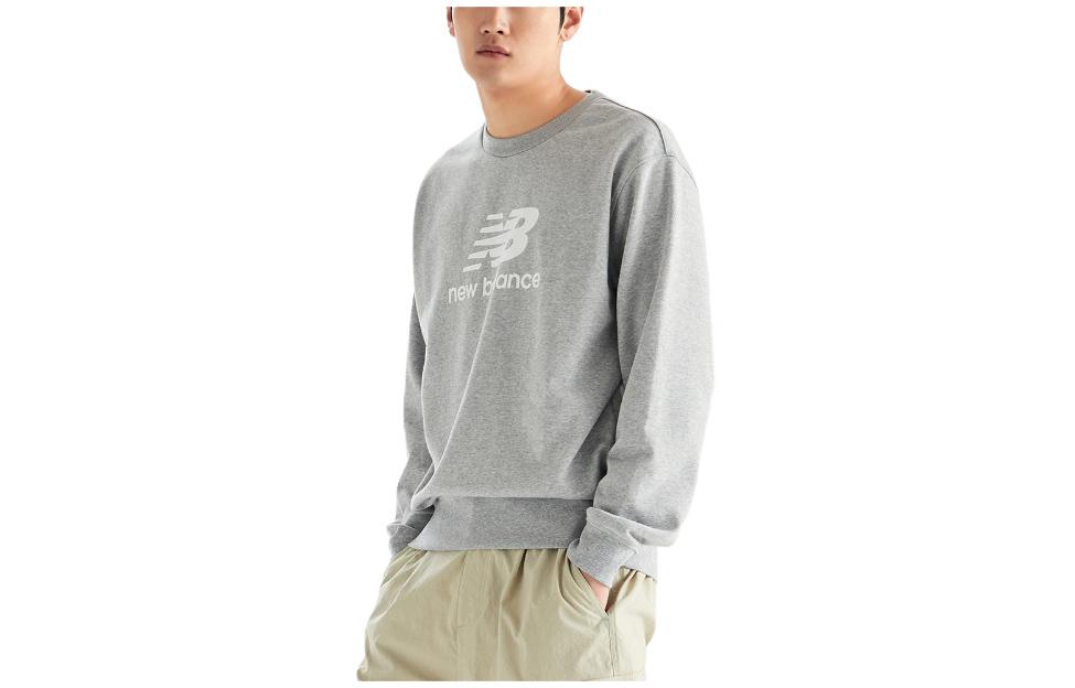 New Balance Grey Crewneck Logo Embroidered Slim-Fit Sweatshirt NBNCD4S021-15