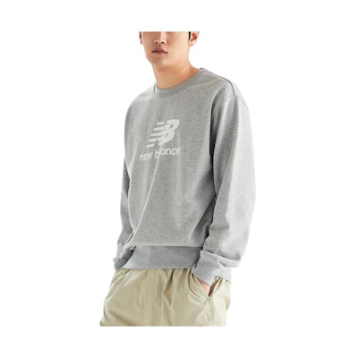 New Balance Grey Crewneck Logo Embroidered Slim-Fit Sweatshirt NBNCD4S021-15