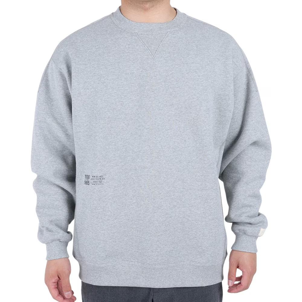 New Balance Grey Crewneck Logo Long-Sleeve Sweatshirt AMT25019-HGR