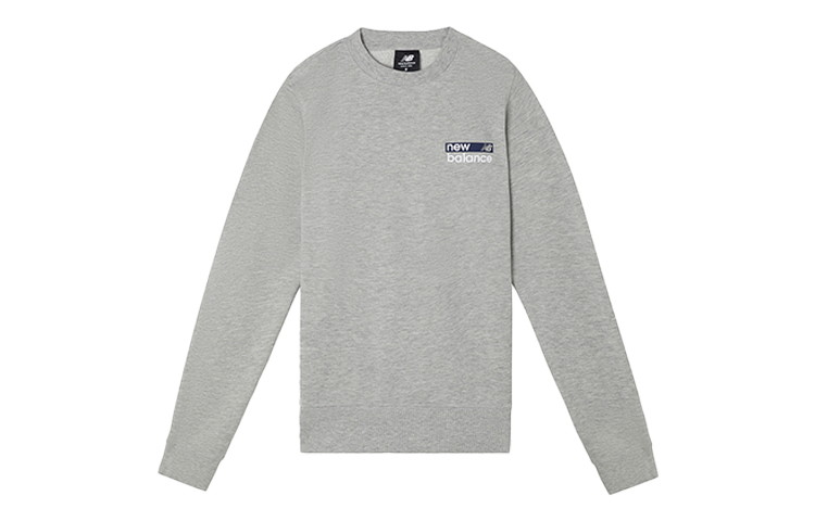 New Balance Grey Crewneck Pullover Sweatshirt Casual Sportswear MT03904-AG