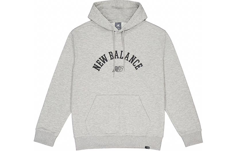 New Balance Grey Hoodie with Letter Print Casual Pullover Design MT41916-AG