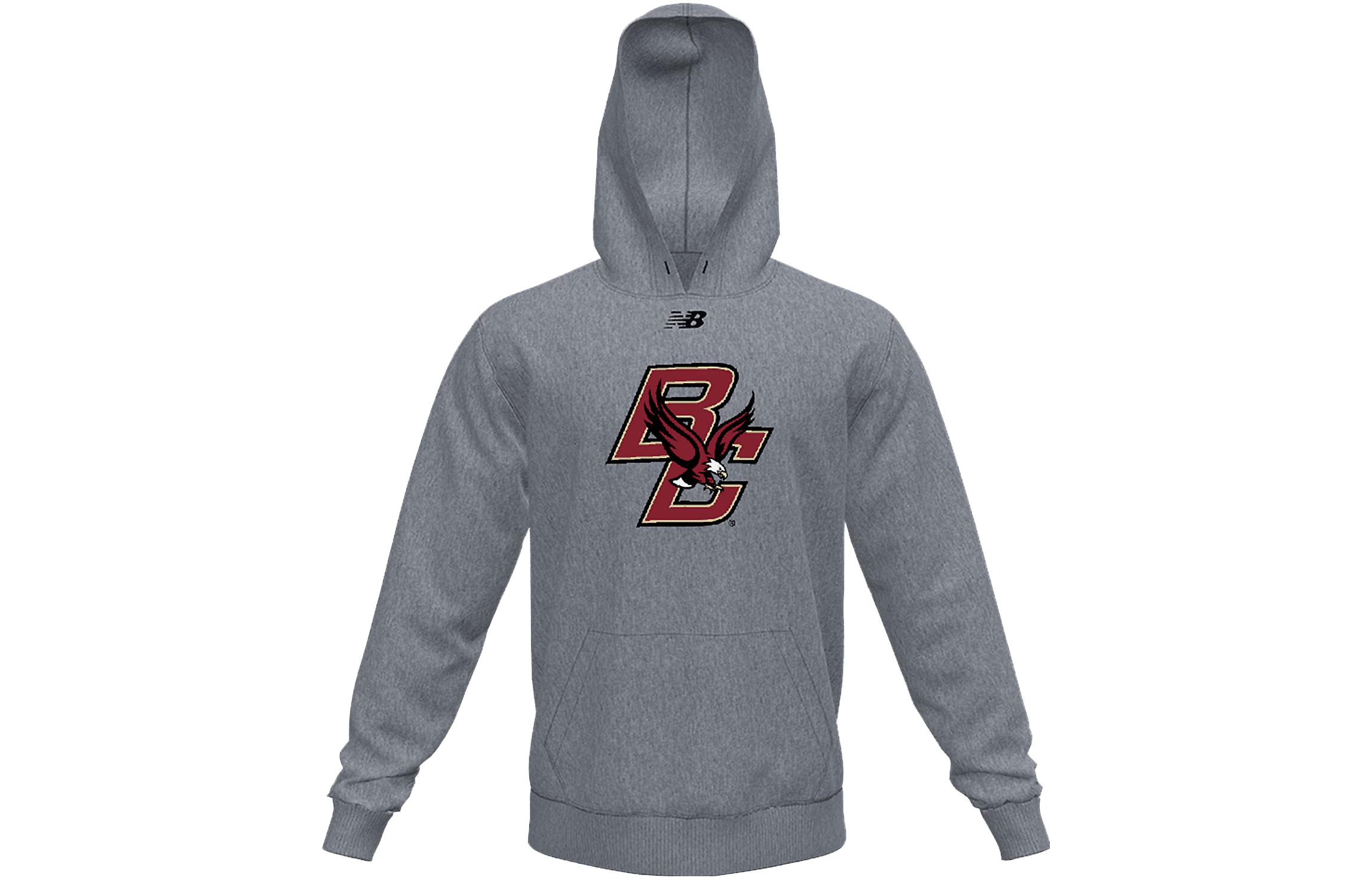 New Balance Grey Hoodie with Letter Print Long Sleeves MT502BCB-ALY