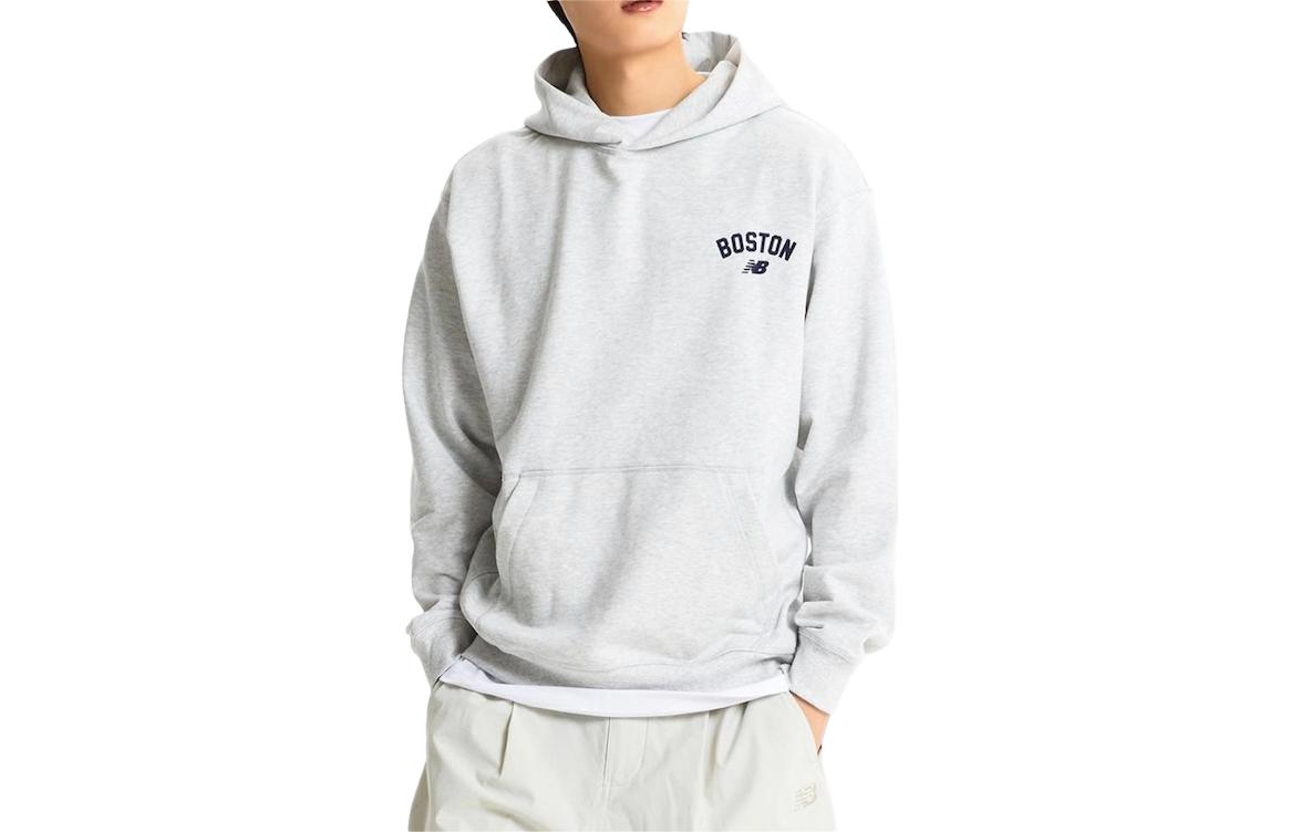 New Balance Grey Hoodie with Solid Color Print Logo NBN0E2S051-15