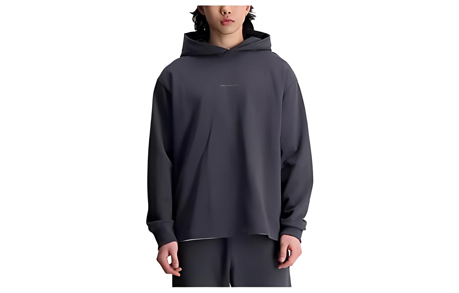 New Balance Grey Hoodie with Solid Letter Print MT33559-ACK