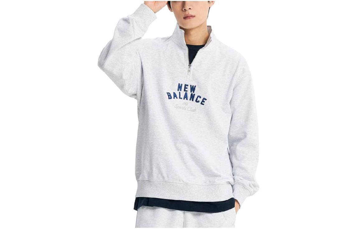 New Balance Grey Lettered Pullover Crewneck Sweatshirt NBNCE11213-16