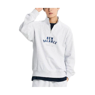New Balance Grey Lettered Pullover Crewneck Sweatshirt NBNCE11213-16