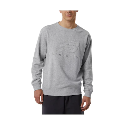 New Balance Grey Logo Print Crewneck Pullover Sweatshirt MT23501-AG