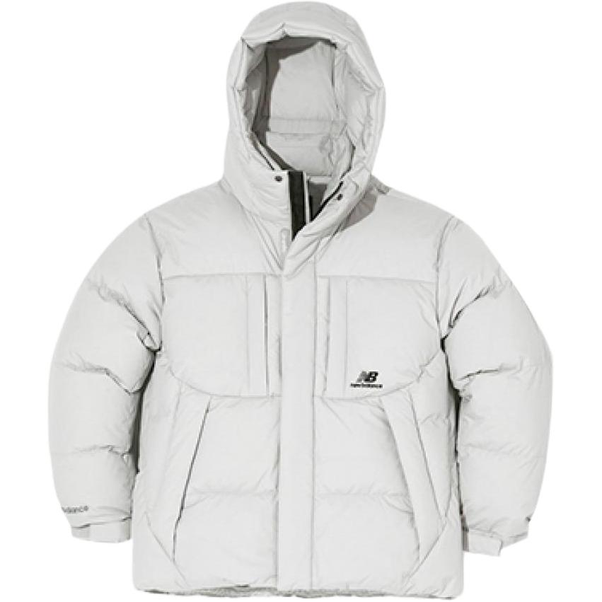 New Balance Grey Logo Print Hooded Zip-Up Jacket NBNPD42103-A