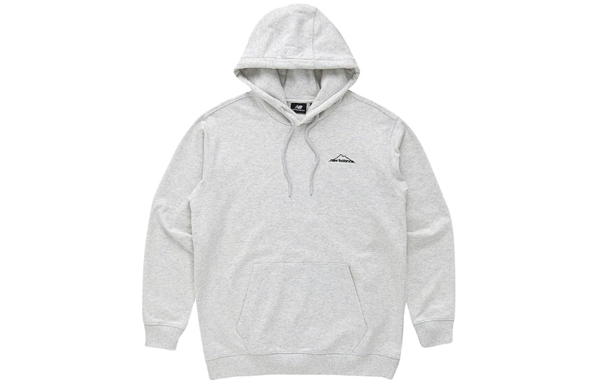 New Balance Grey Pullover Hoodie with Letter Embroidery & Zipper NBN0B39013-16