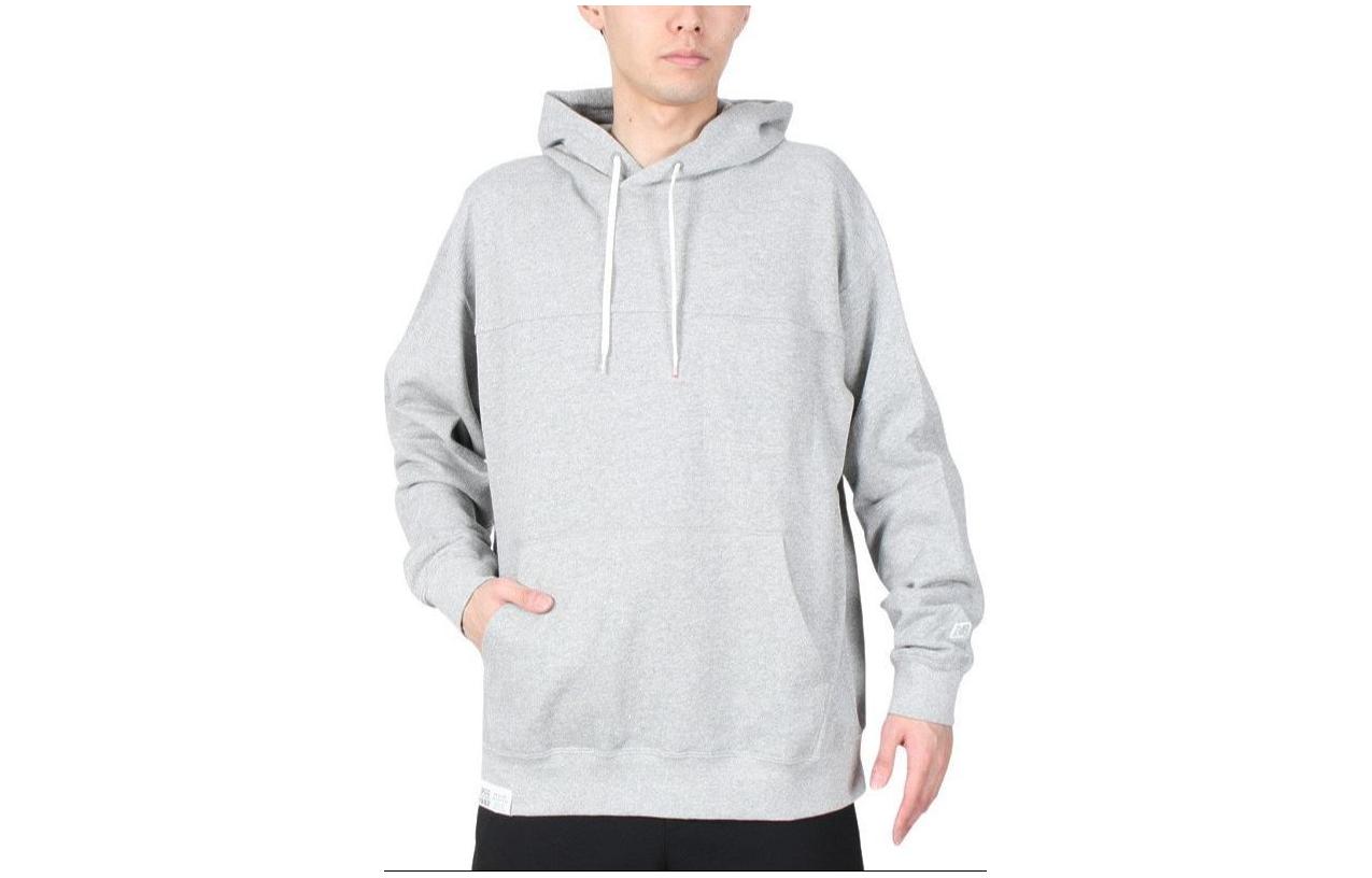 New Balance Grey Solid Color Fit Pullover Hoodie Long Sleeve AMT25075-HGR