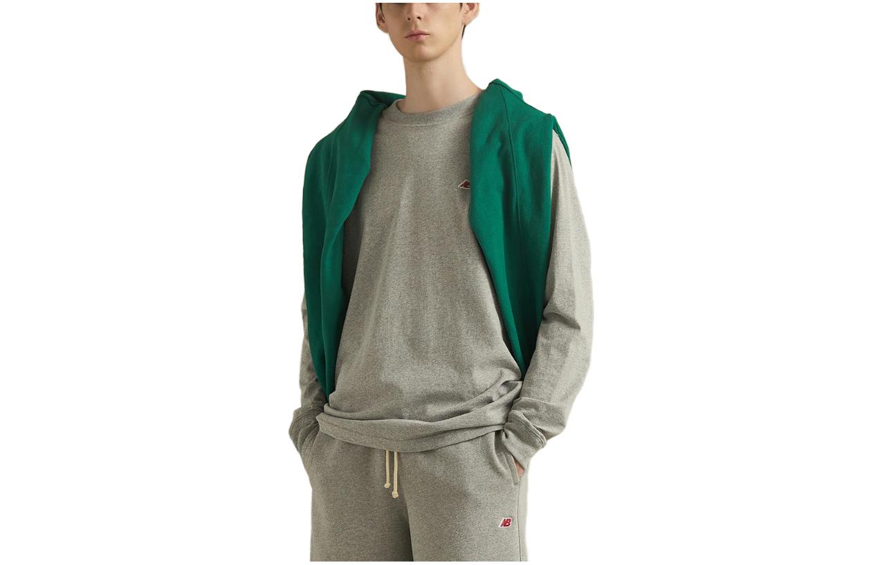 New Balance Grey Solid Crewneck Long Sleeve Casual Sweatshirt NBNDD2S011-15