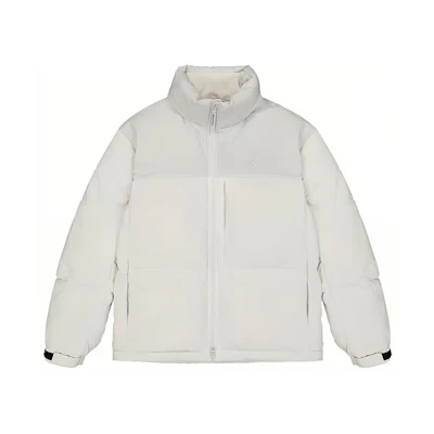 New Balance Grey Unisex Down Jacket with Stand Collar and Solid Design. NPD49011-LGR