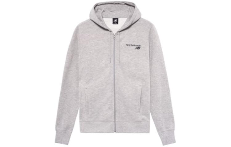 New Balance Grey Zip-Up Hoodie with Logo Print MJ03907-AG