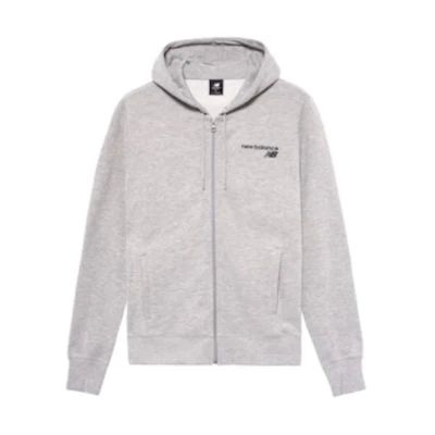 New Balance Grey Zip-Up Hoodie with Logo Print MJ03907-AG