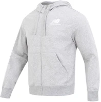 New Balance Grey Zip-Up Hoodie with Solid Letter Logo Design MJ31536-AG New Balance Grey Zip-Up Hoodie with Solid Letter Logo Design MJ31536-AG
