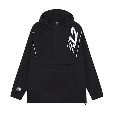 New Balance Half-Zip Hoodie Jacket Black with Embroidered Logo MJ13580-BK