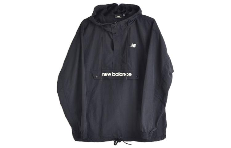 New Balance Half-Zip Hoodie Jacket with Logo Print Unisex Black NCNAA1V023-BK