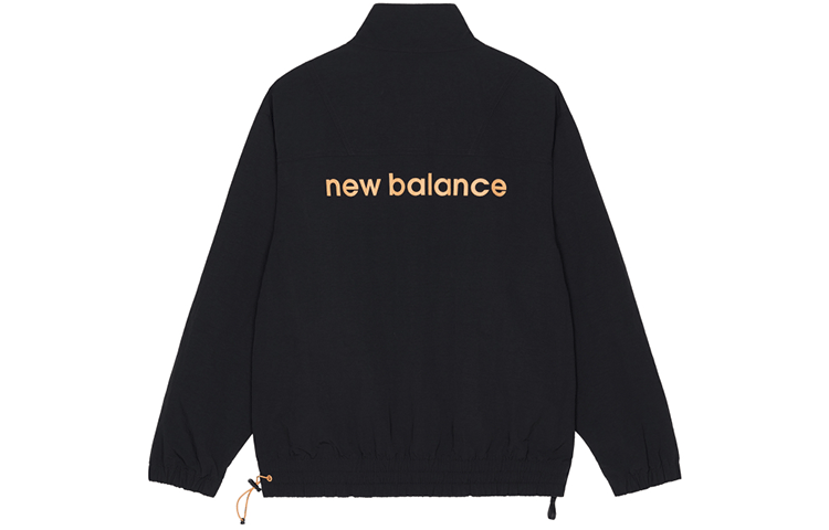 Lookbook New Balance 半拉鍊標誌印花外套 黑色 AMJ13359-BK