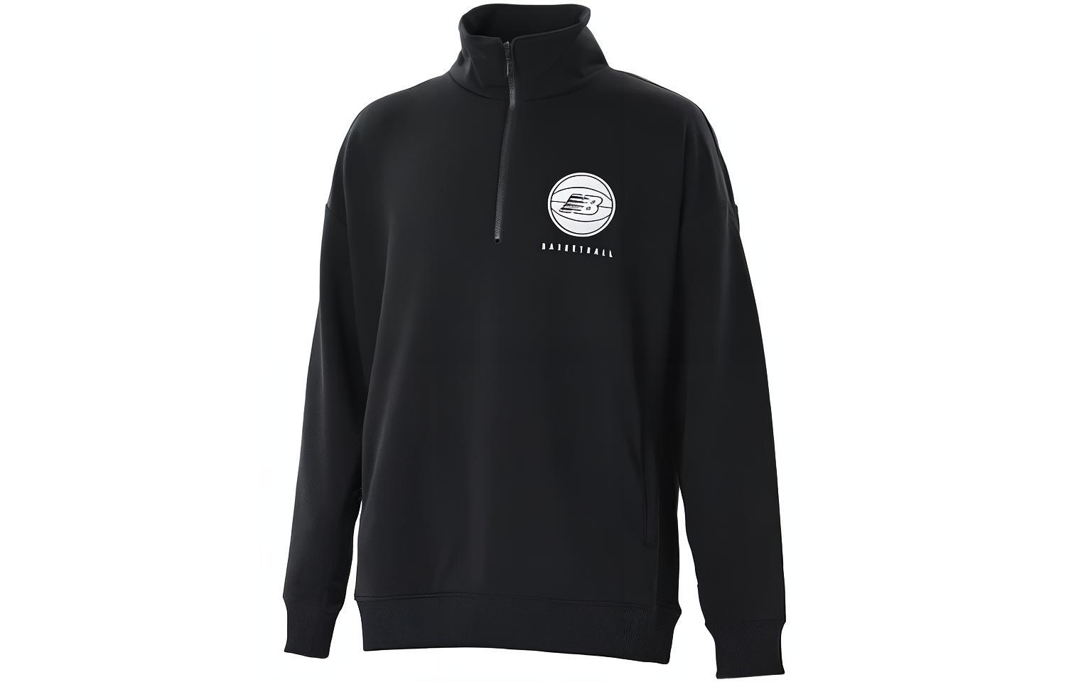 New Balance Half-Zip Pullover Sweatshirt Black AMT25115-BK