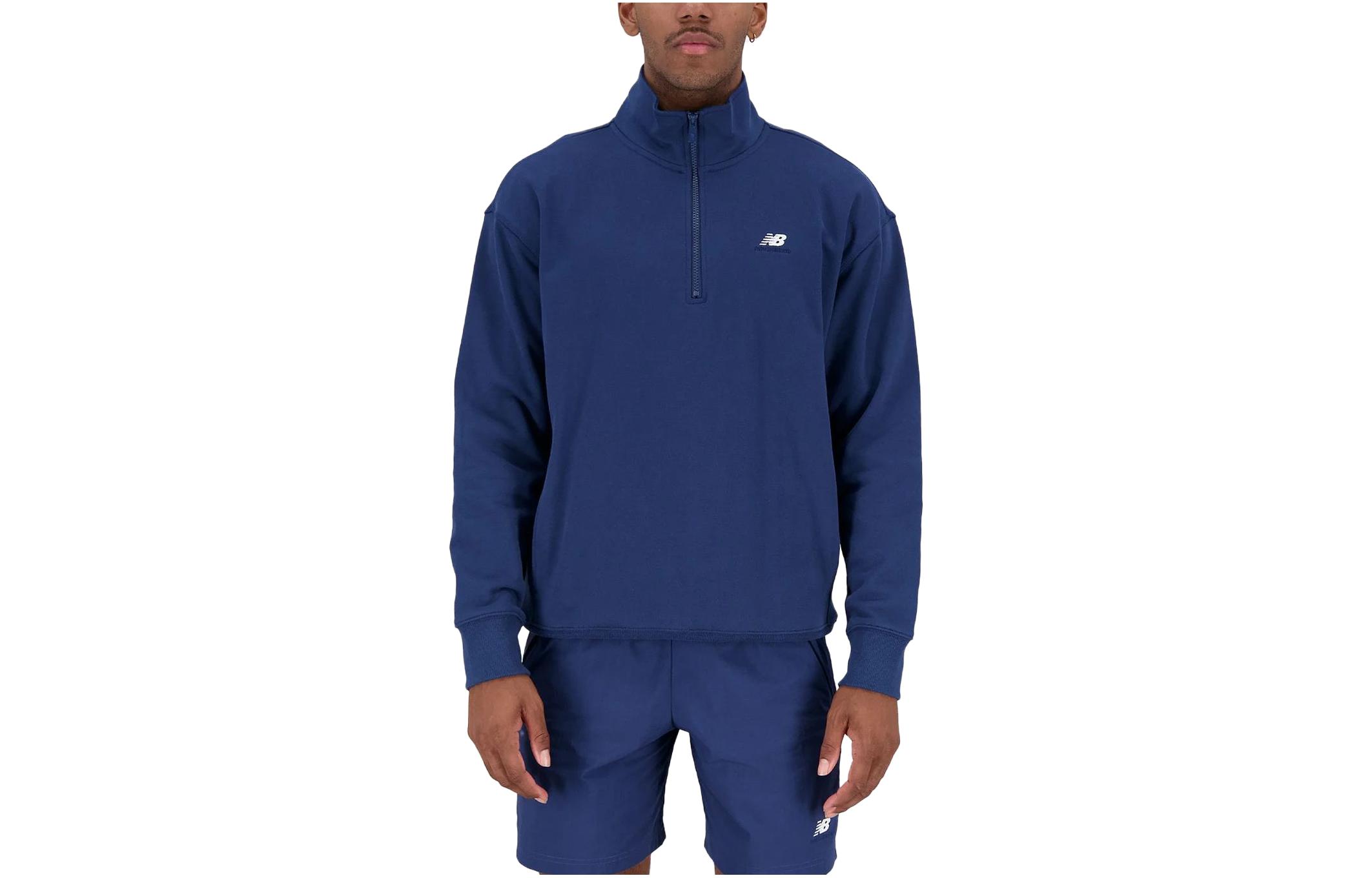 New Balance Half-Zip Retro Logo Sweatshirt Deep Blue MT31501-NNY