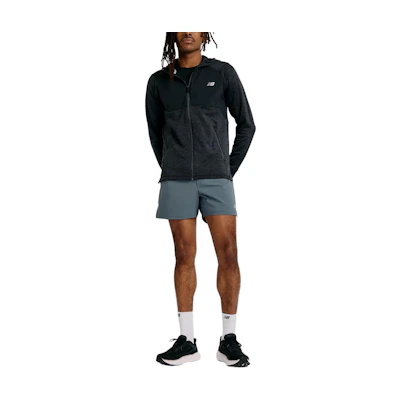 New Balance Heat Grid Hooded Black Zip-Up Jacket Hoodie MJ43206-BK