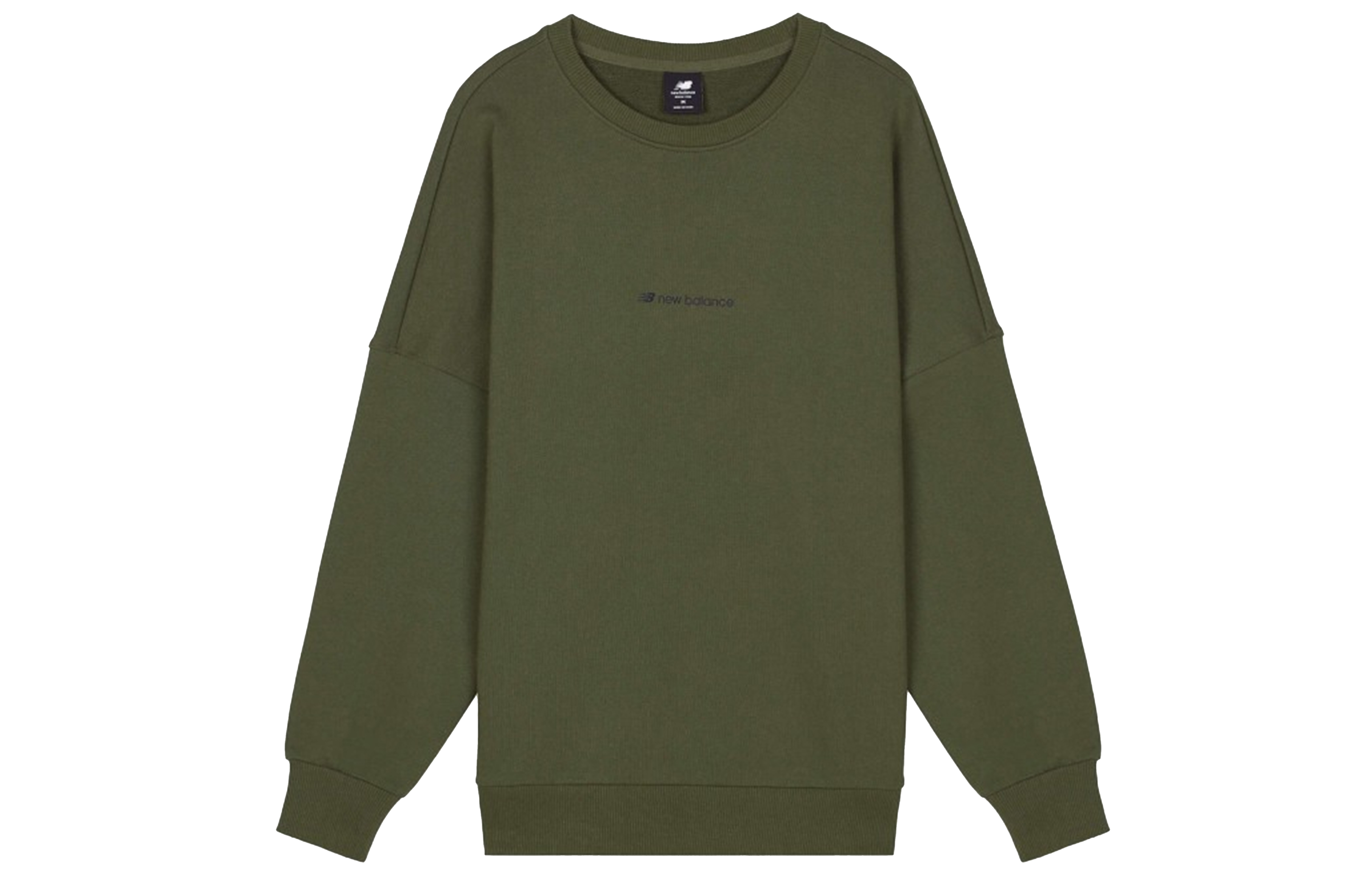 New Balance Heathertech Pullover Crewneck Sweatshirt Army Green Casual AMT03332-ARG