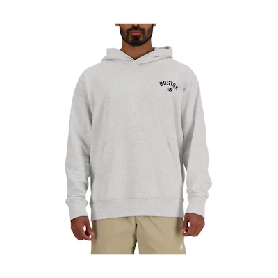 New Balance Heritage Hoodie Gray Letter Print Oversized Pullover MT41515A-HH
