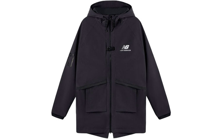 New Balance Hooded Mid-length Windbreaker Deep Gray MJ03594-PHM