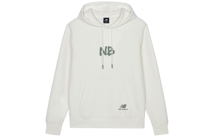 New Balance Hoodie with Logo Letter Design - White AMT13364-IV