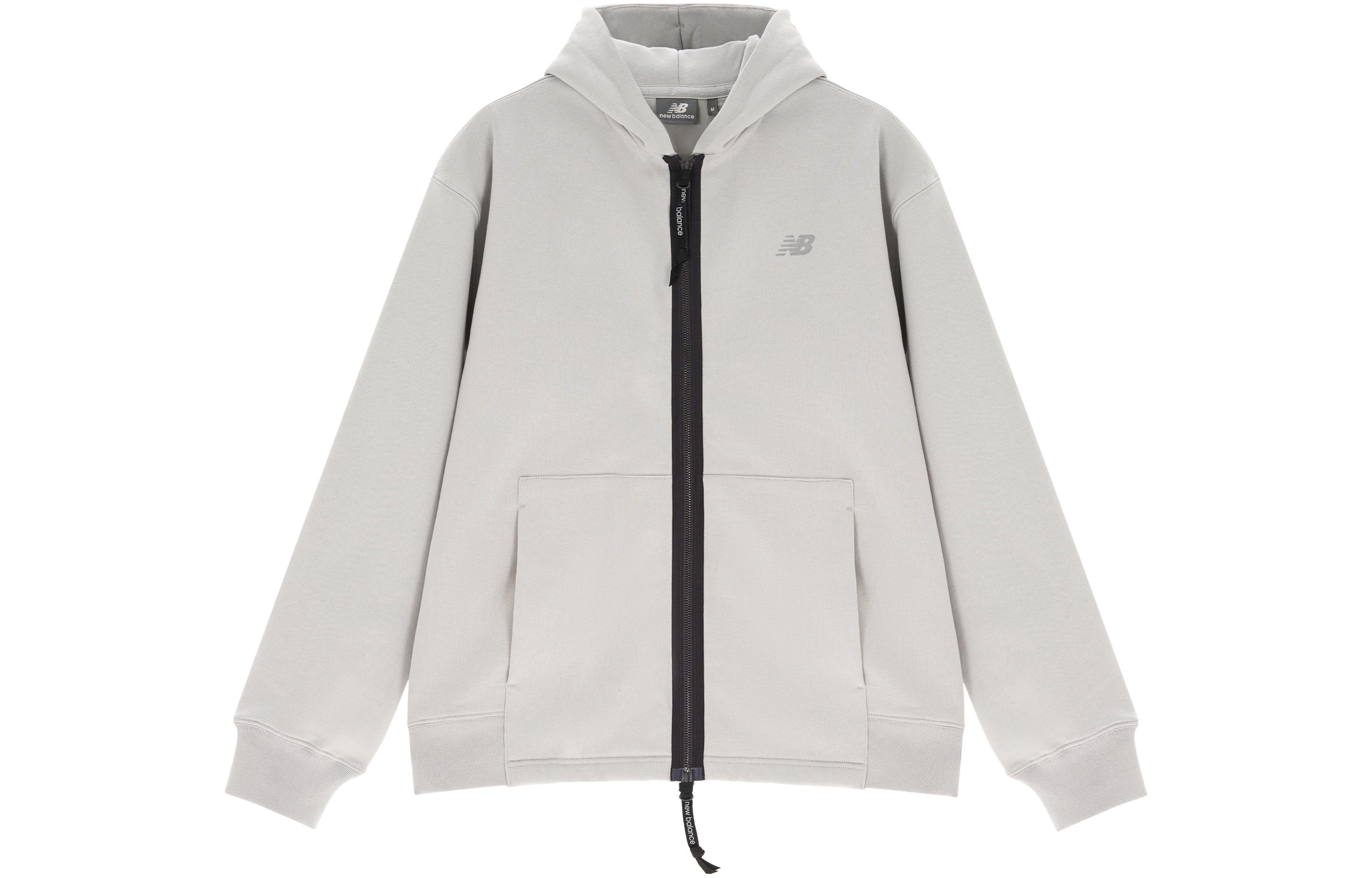 New Balance Hyper Sports Designer Logo Hoodie Jacket Unisex Light Grey MDD4T053-LGR