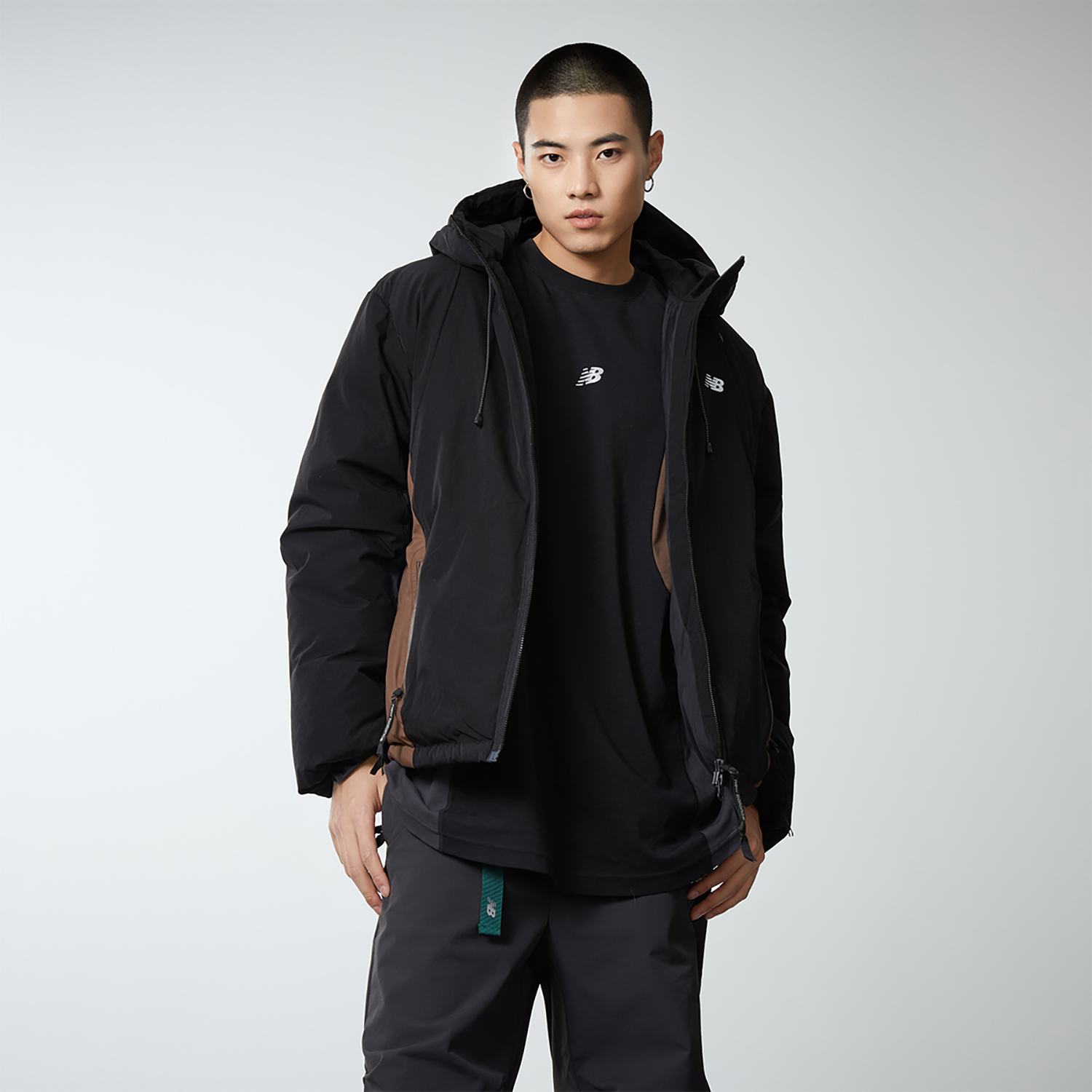Shop New Balance Hyper Sports Designer Series Colorblock Puffer Jacket Unisex Black NPD4T093-BK
